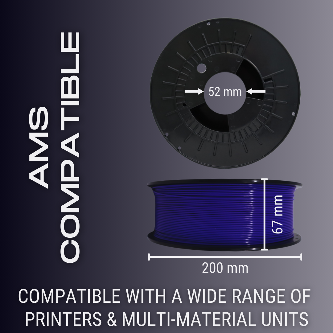 Blue AF Silk PLA 3D Printer Filament, 1.75 mm Diameter, 1 kg Spool
