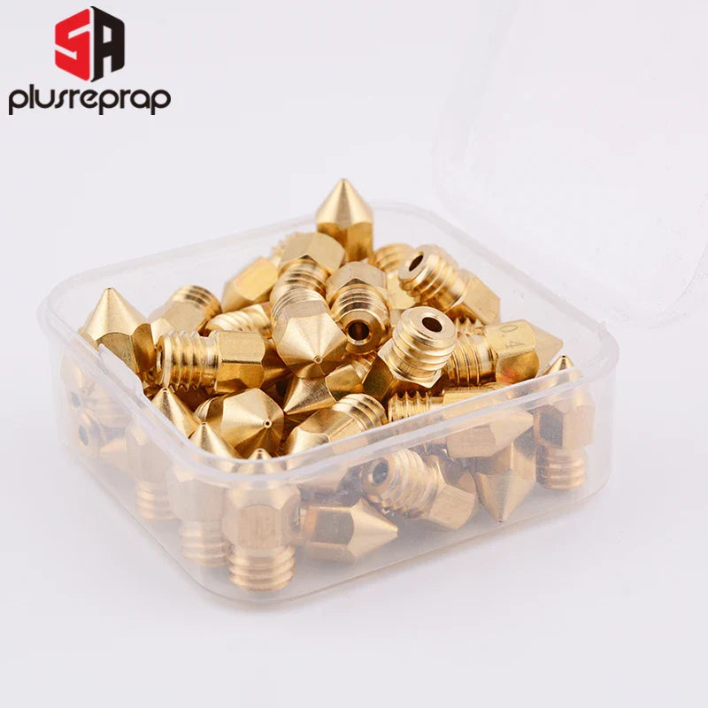 Brass 3D Printer Nozzles — 5/10-Pack 0.2–1.0mm Options for 1.75mm Filament — Extruder Print Head Replacement